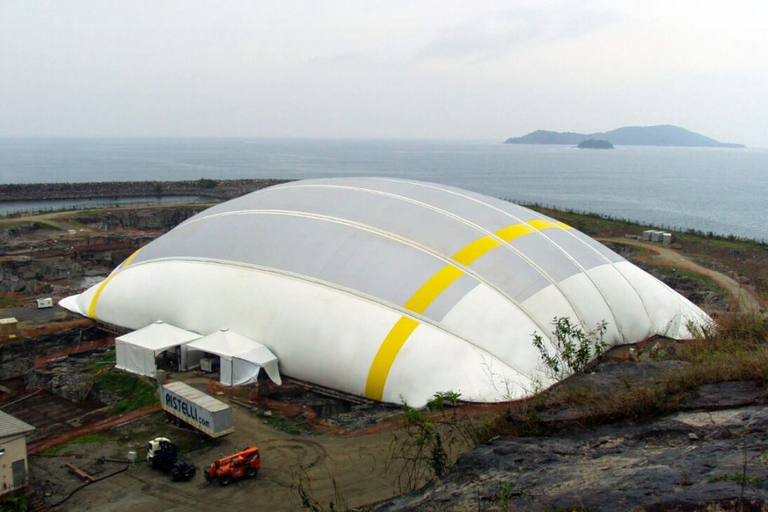 Construção rápida: tecnologia brasileira supera domos infláveis da China em escala e eficiência
