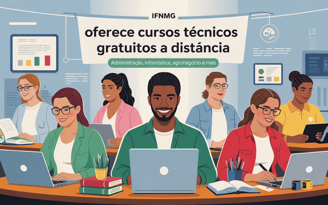 IFNMG oferece cursos técnicos gratuitos a distância em Administração, Informática, Agronegócio e mais — veja como garantir sua vaga