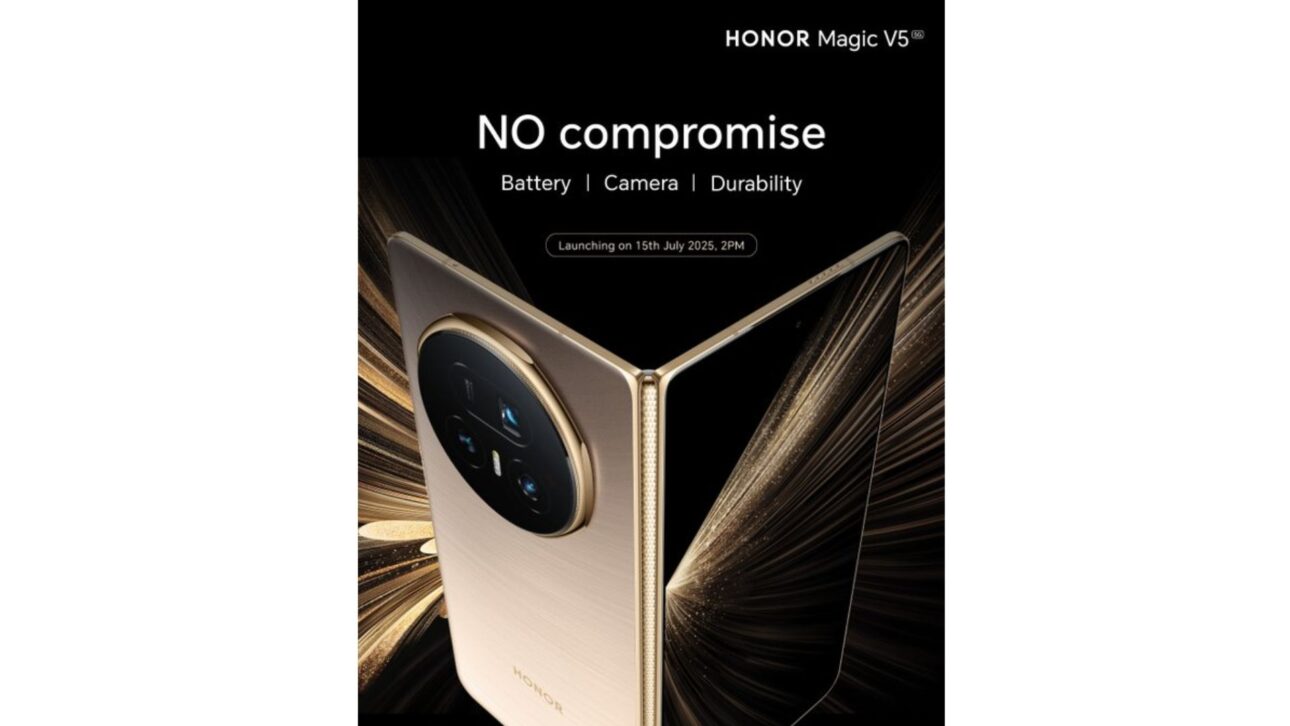 Conheça o Honor Magic V5, o celular dobrável mais fino do mundo, com bateria turbo, câmeras avançadas e tecnologia de ponta. Confira.
