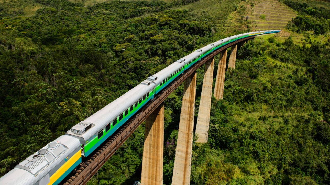 No Brasil existem poucos trens de passageiros, sendo um dos exemplos o que liga Belo Horizonte a Vitória. (Imagem: reprodução)