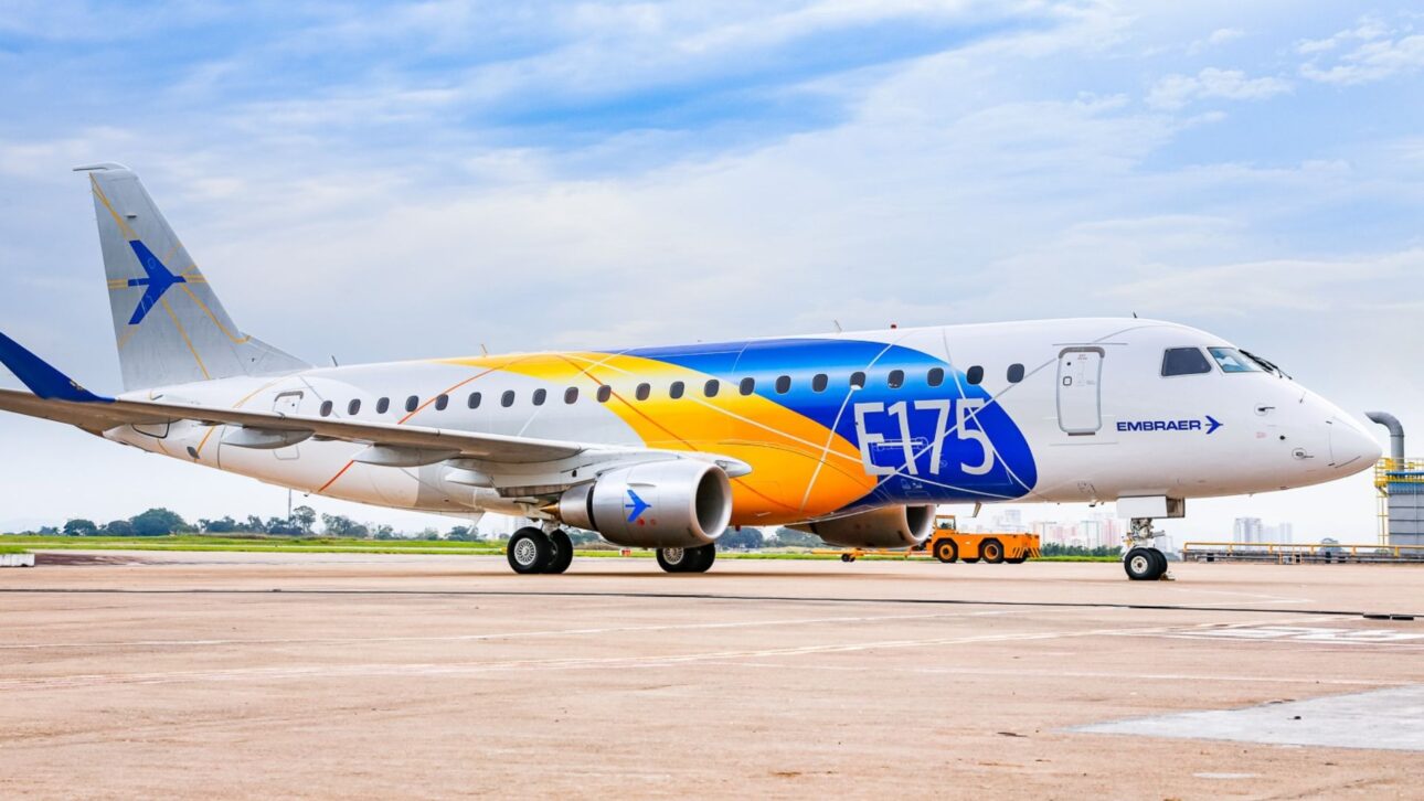 Jato regional Embraer E-175 é destaque nas operações nos Estados Unidos e lidera o mercado de voos regionais. (Imagem: divulgação)