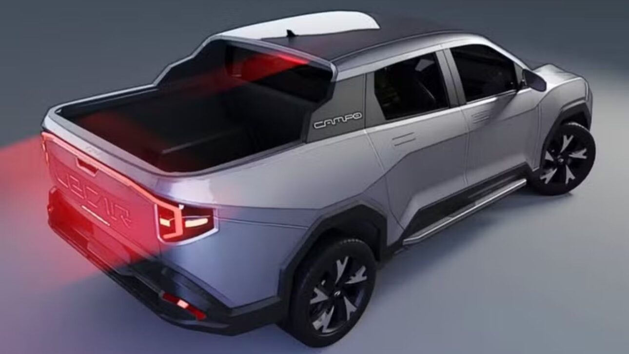 Lecar Campo, picape híbrida flex nacional, chega em 2026 com 165 cv, autonomia de 1.000 km e tecnologia avançada para o mercado brasileiro.