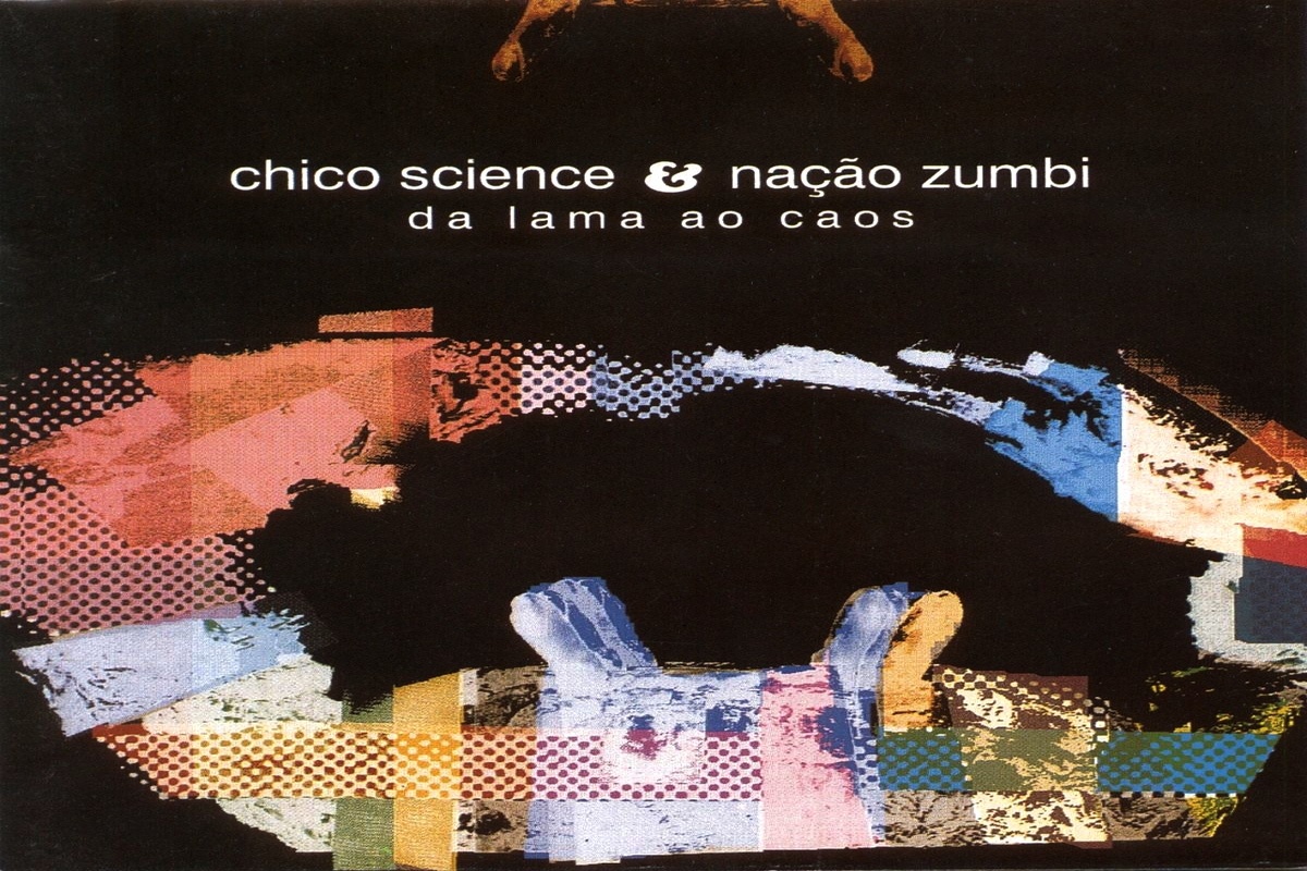 Capa do álbum Da Lama ao Caos de Chico Science & Nação Zumbi com arte abstrata colorida