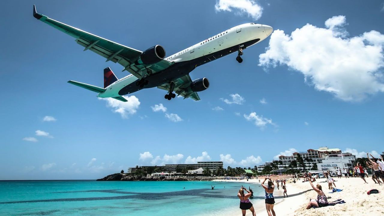 Maho Beach e o aeroporto Princesa Juliana