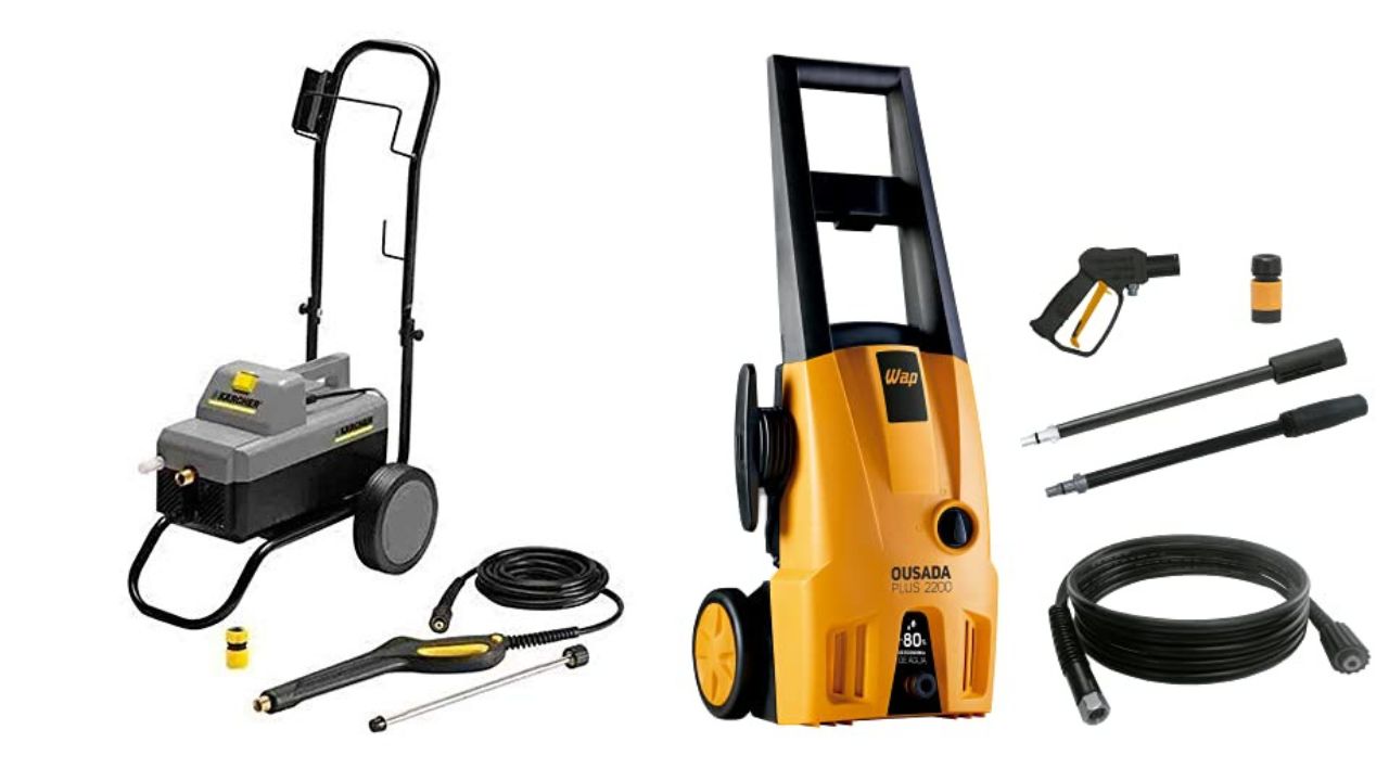 1º: Lavadora de Alta Pressão Karcher HD585 e 2º Lavadora de Alta Pressão WAP Ousada Plus 2200. 