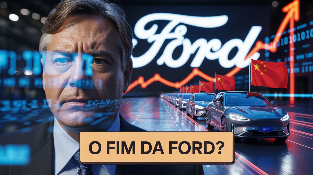 CEO da Ford alerta para o risco de desaparecimento da montadora diante do avanço chinês nos veículos elétricos. Entenda os desafios do setor.