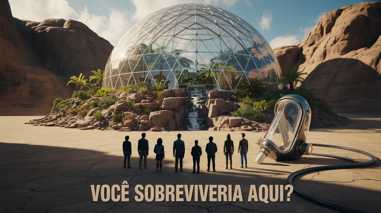 Descubra como oito pessoas viveram dois anos isoladas na Biosfera 2, enfrentando crises de oxigênio e desafios extremos em um ecossistema fechado.
