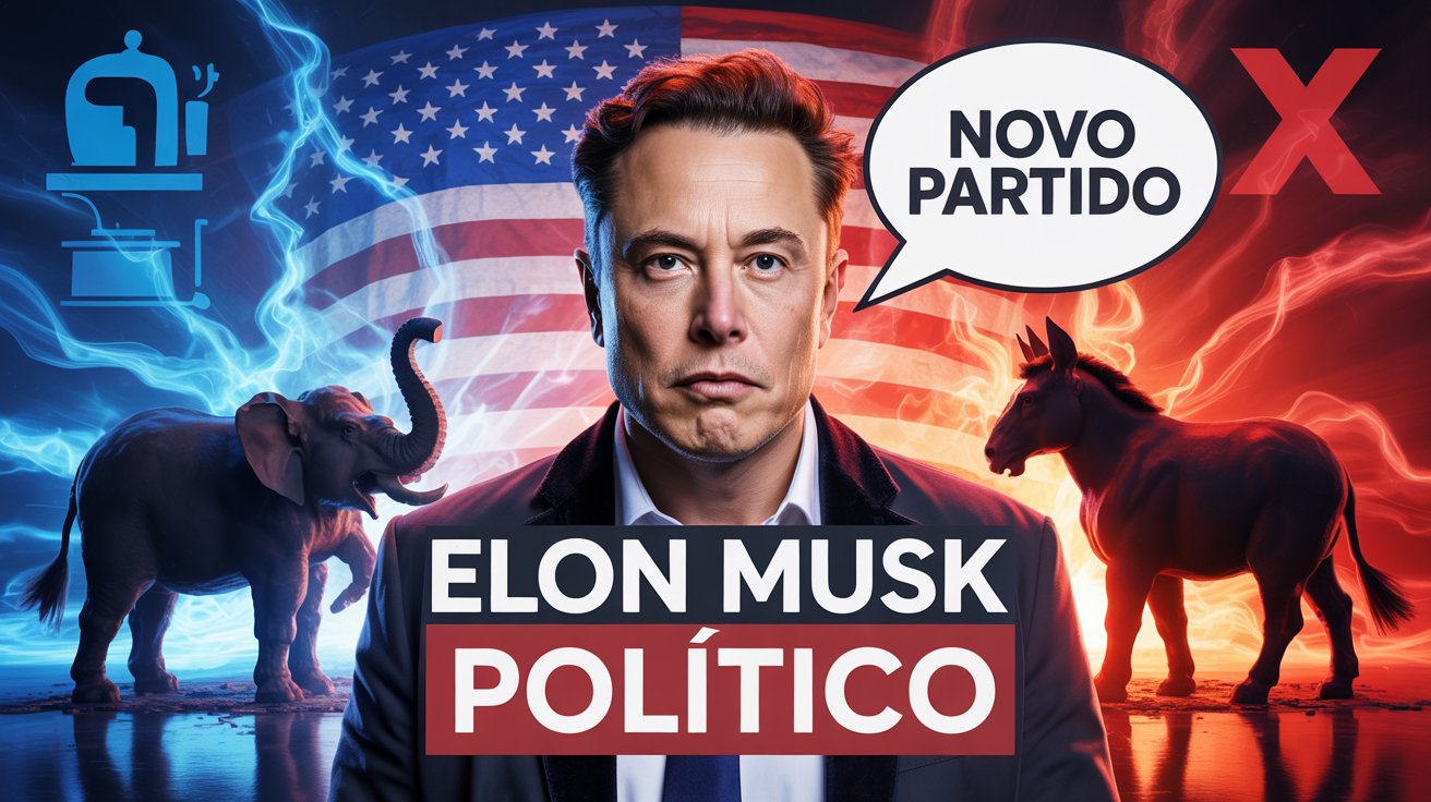 Elon Musk lança o Partido América e desafia o sistema bipartidário dos EUA, prometendo disputar as próximas eleições. Entenda o impacto político.