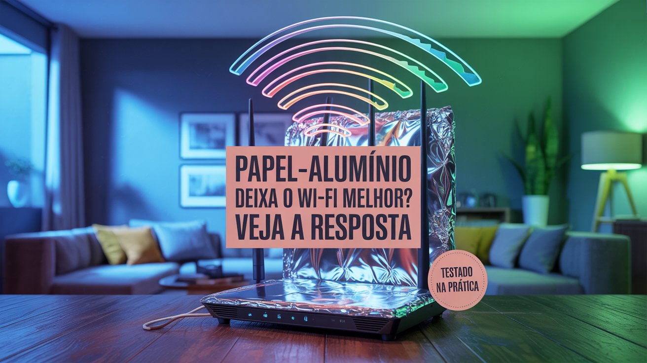 Testes práticos mostram se gambiarra com papel-alumínio no roteador realmente melhora o sinal do Wi-Fi em casa. Confira os resultados.