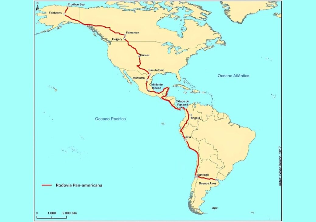Mapa Rota Pan-Americana