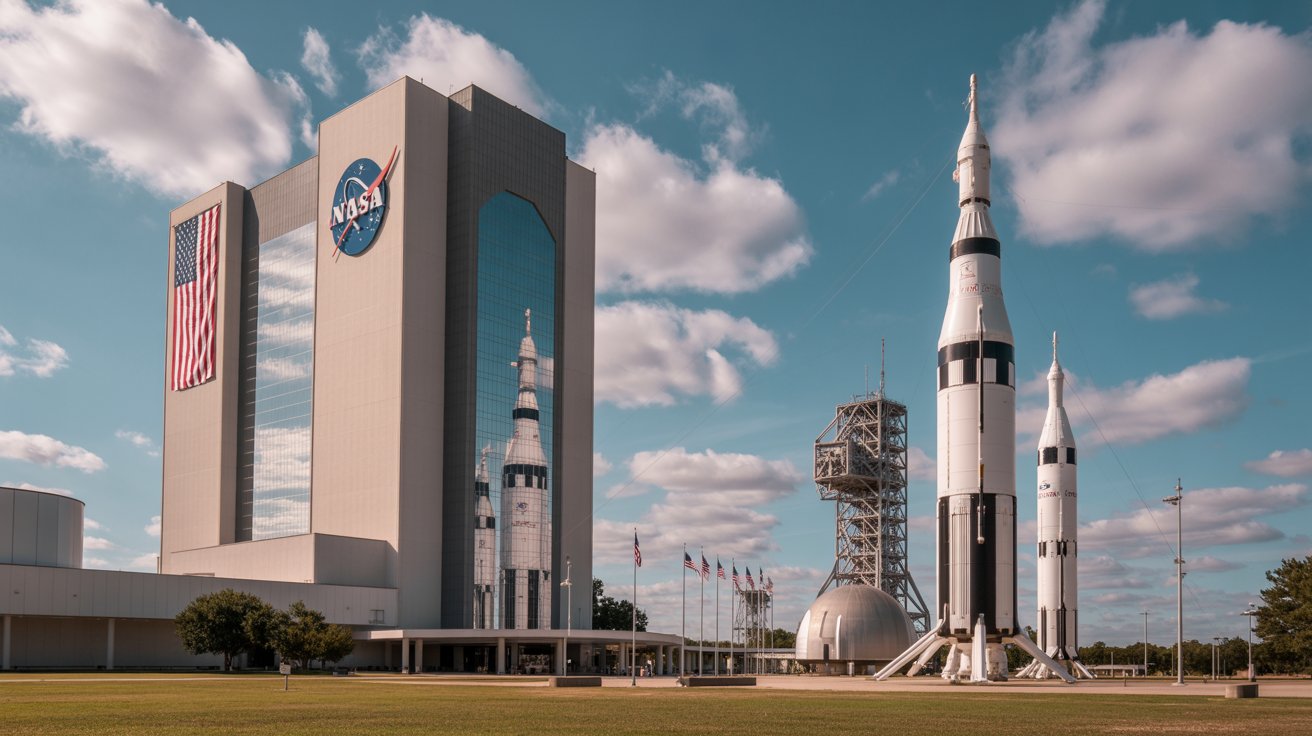 Funcionários deixando a sede da NASA após adesão em massa ao programa de demissão voluntária.