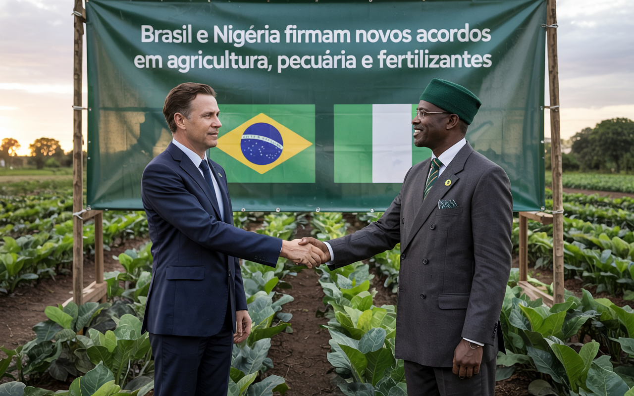 Brasil e Nigéria firmam novos acordos em agricultura, pecuária e fertilizantes em 2025: comércio despencou de US$ 10 bilhões para US$ 2 bilhões em uma década e países tentam reverter queda histórica