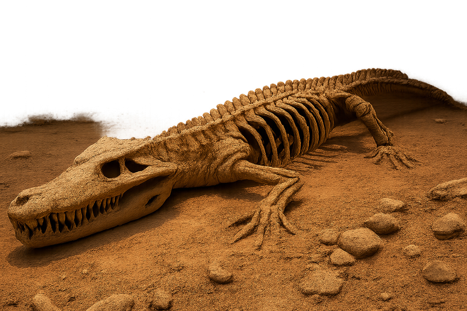 Crocodilo gigante de 4 metros que viveu entre dinossauros é descoberto no interior de SP