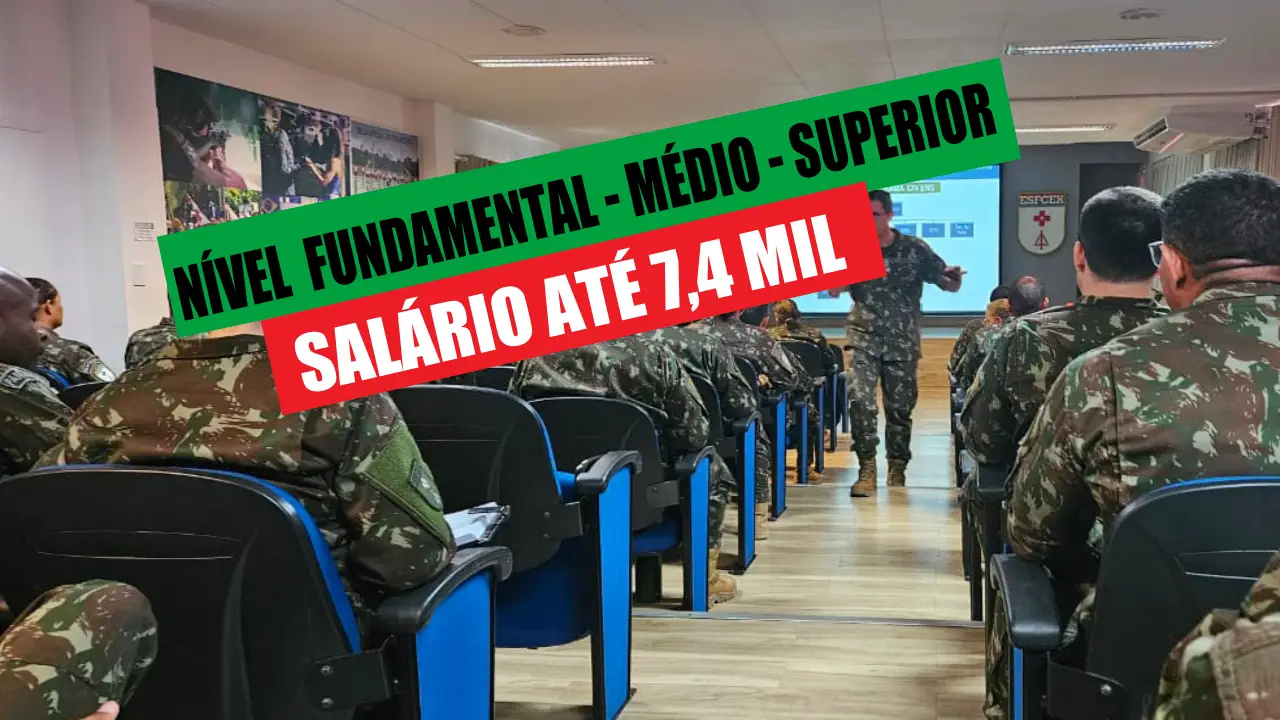 Exército convoca para salário de até R$ 7,4 mil: vagas de ajudante, motorista, enfermagem, engenharia, logística, administração e mais para novo edital de nível fundamental, médio e superior
