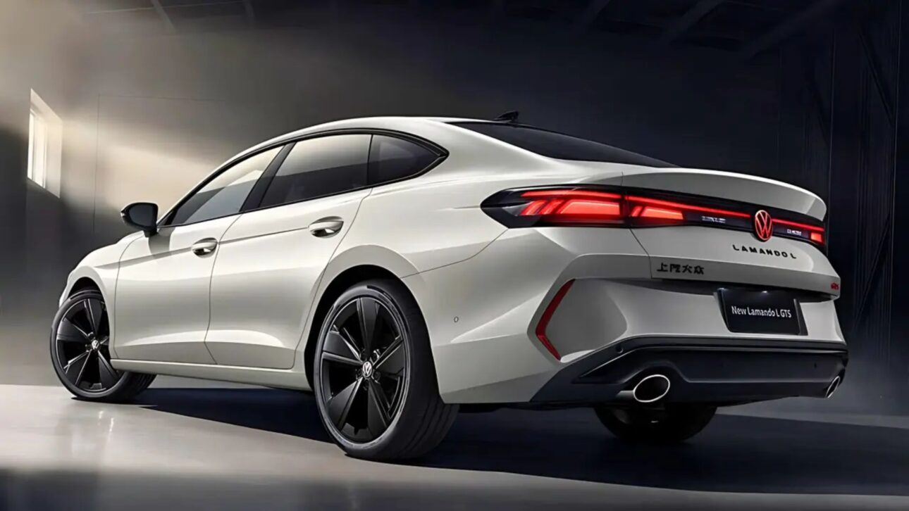 Traseira do Volkswagen Lamando L 2026 destaca o visual esportivo e linhas dinâmicas no lançamento chinês (Imagem: divulgação)