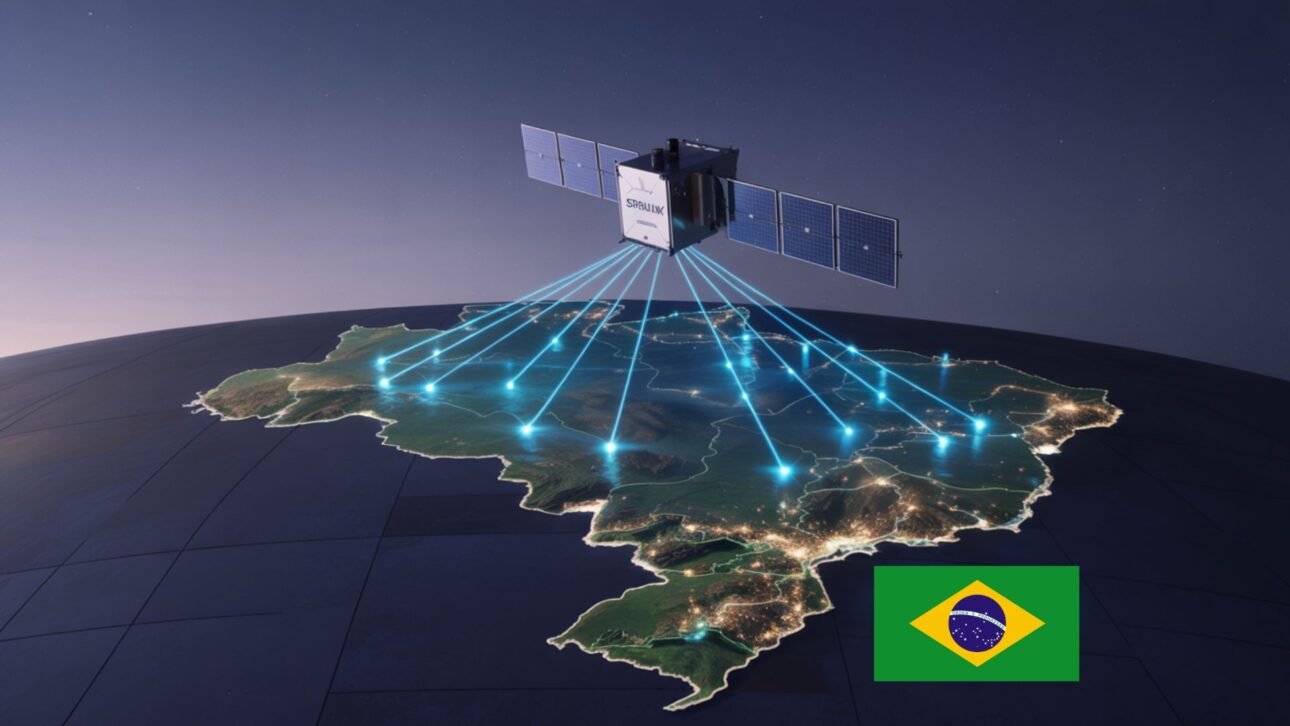 Satélite Starlink transmite sinal de internet via satélite para várias regiões do Brasil, incluindo áreas rurais e cidades afastadas.