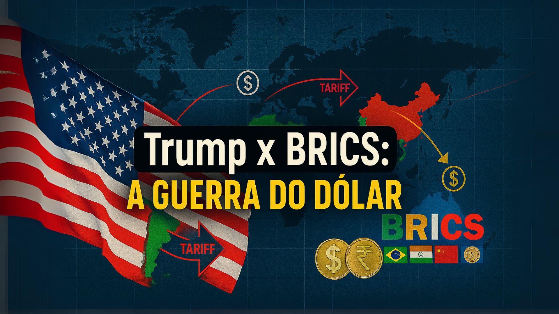 Trump pressiona o Brics com tarifas e críticas, mirando Brasil e Índia, em meio a debates sobre a hegemonia do dólar.