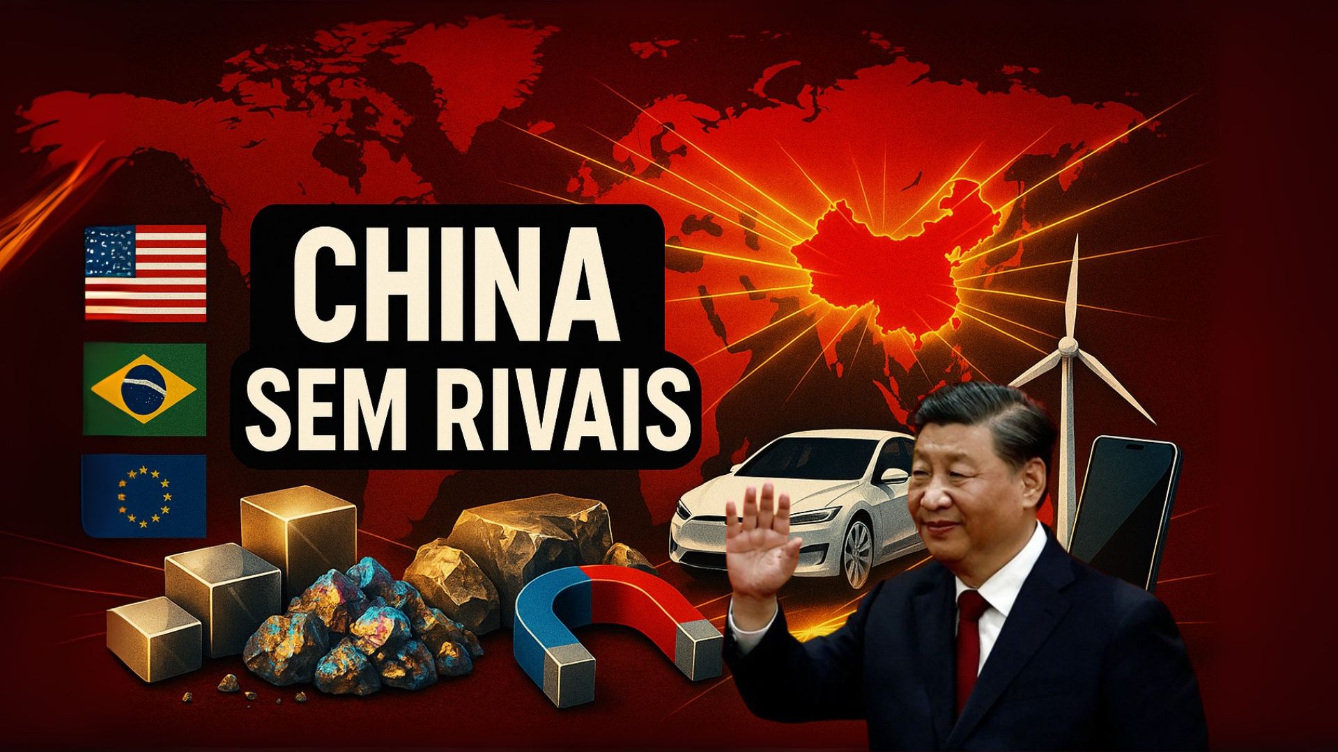 China controla terras raras e desafia EUA, Europa e Brasil. O domínio chinês molda tecnologia e geopolítica global.
