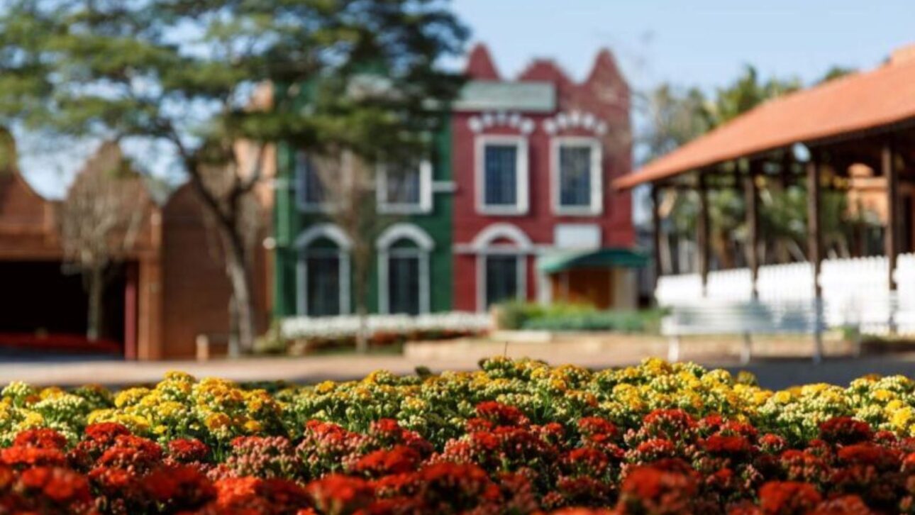 Arquitetura característica de Holambra emoldurada por canteiros floridos na Expoflora.”
Crédito: Blog Matiz Jaguariúna