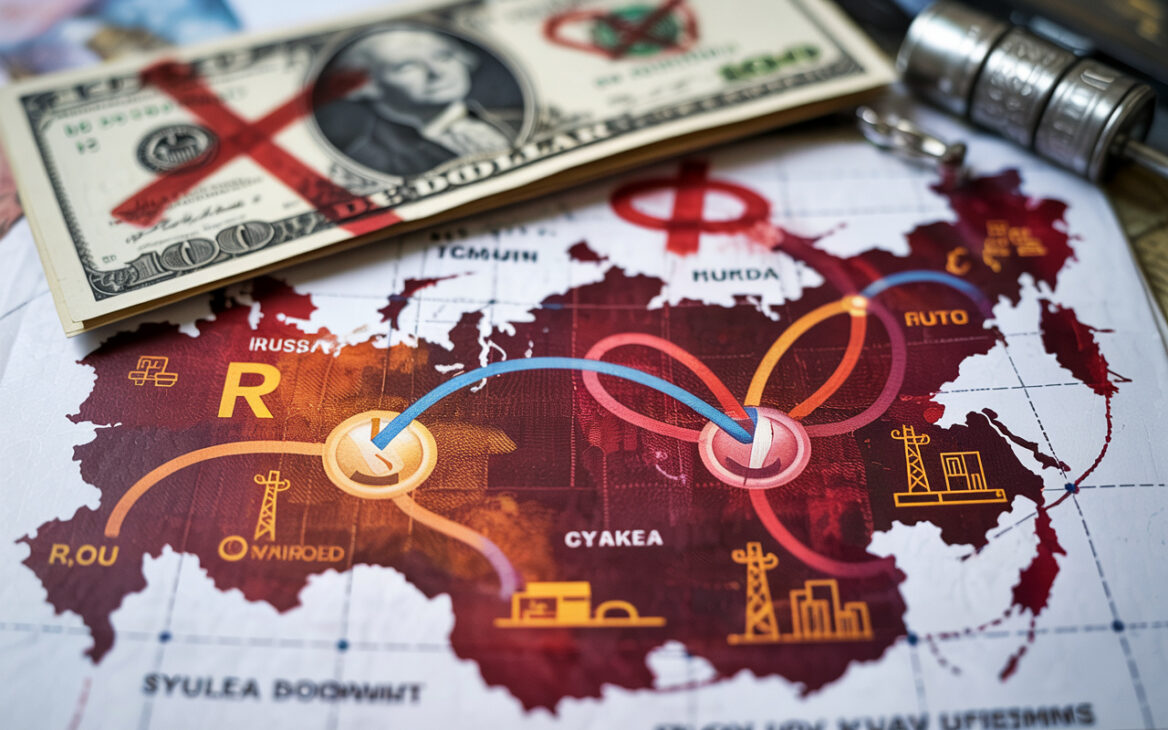 Rússia troca SWIFT por SPFS e intensifica comércio com China, Índia e Irã em rublo e yuan, desafiando o domínio do dólar no setor de energia global.