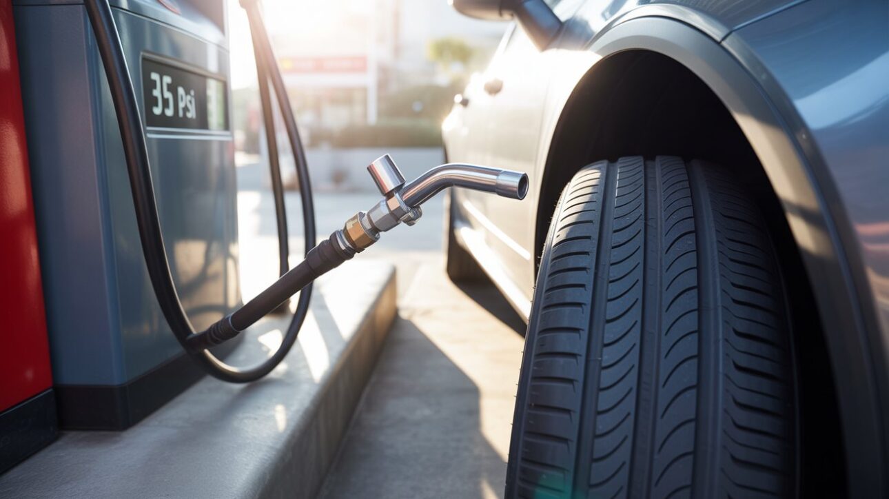Pneus calibrados corretamente diminuem a resistência ao rolamento e fazem toda a diferença no consumo de gasolina e etanol. (Imagem: reprodução/ IA)