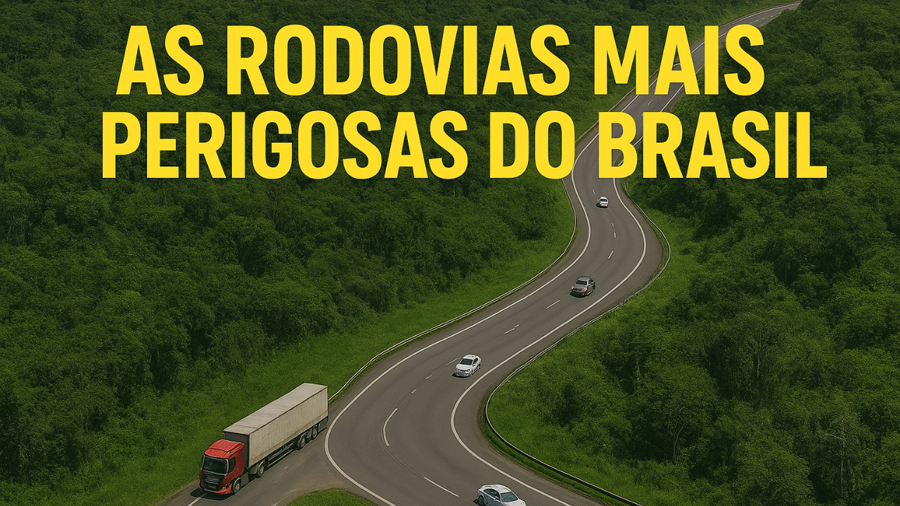 Descubra quais são as estradas mais perigosas do Brasil em 2025 segundo dados oficiais da Polícia Rodoviária Federal. Veja o ranking das 10 rodovias mais críticas, entenda os riscos de cada uma e como o tráfego intenso, a falta de infraestrutura e o clima contribuem para os acidentes. Fonte: gerado por Inteligência Artificial