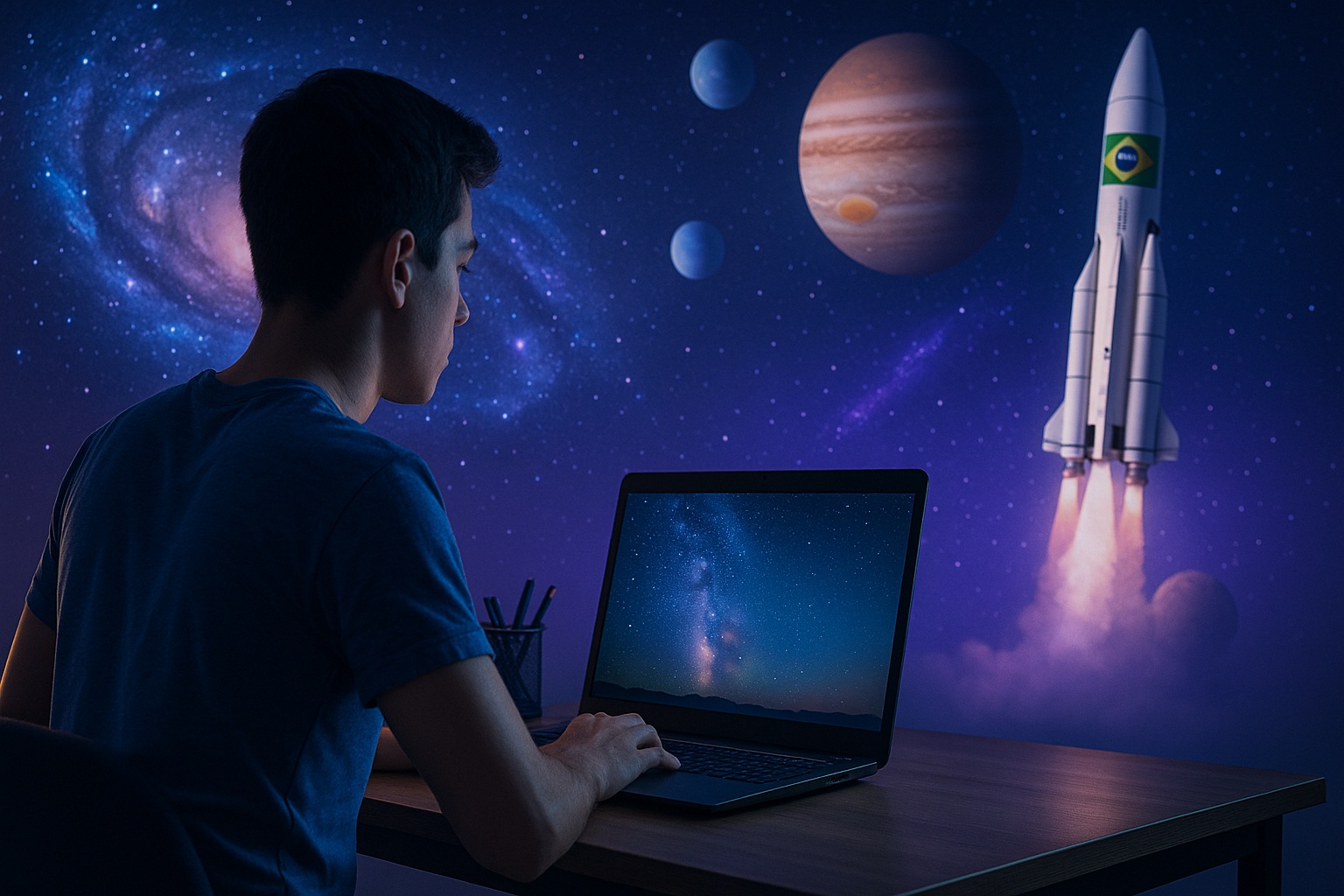 Aprenda astronomia no conforto da sua casa sem gastar R$ 1 real do seu bolso: Agência Espacial Brasileira oferta mais de 20 cursos gratuitos e online 