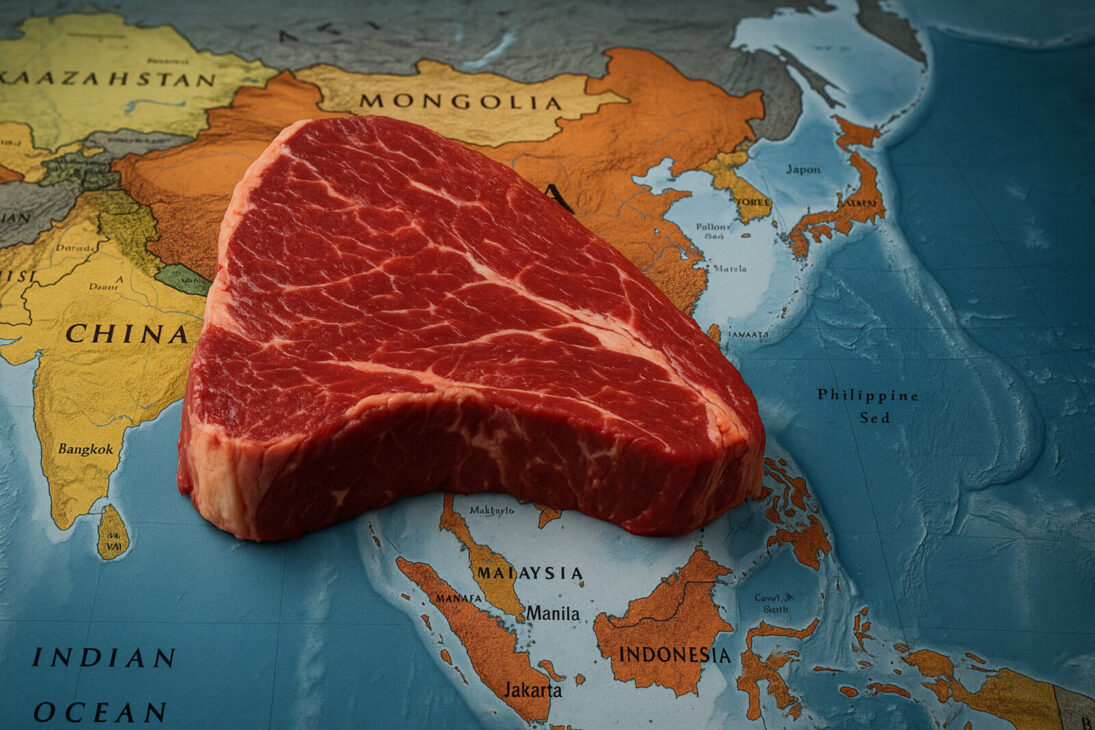 Carne bovina, Ásia, Brasil, Exportações