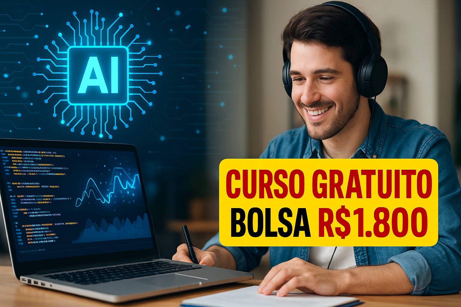 Faça um curso gratuito 100% online na UFC em capacitação em Inteligência Artificial e receba bolsa mensal de R$ 1.800; são 220 vagas disponíveis