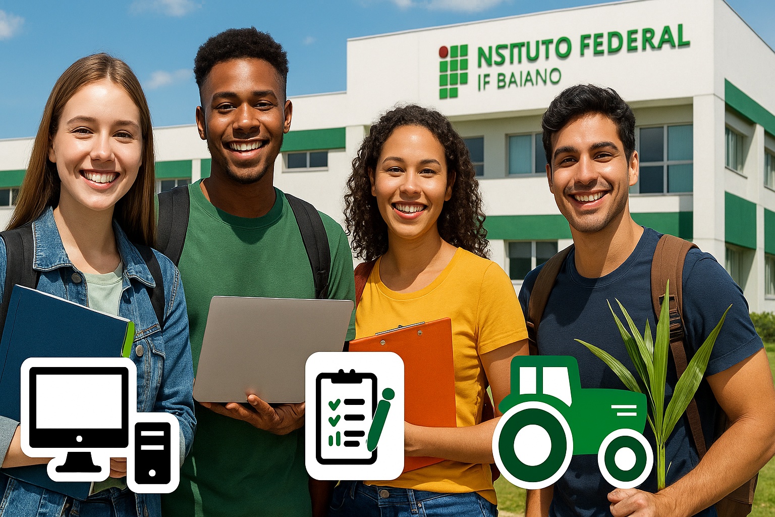 Sua chance de estudar sem gastar 1 real no Instituto Federal! Mais de 3 mil vagas gratuitas abertas em cursos técnicos de Administração, Informática, Agroindústria e mais no IF Baiano