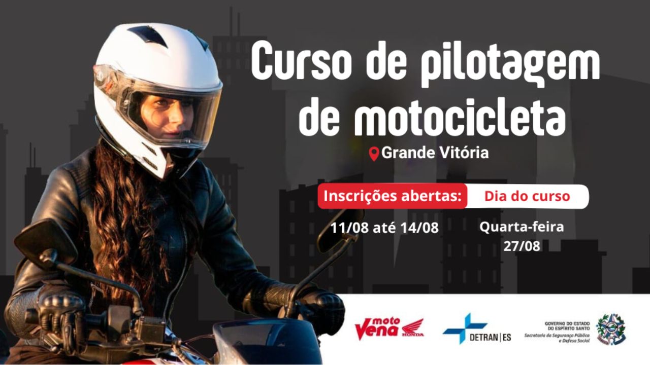 Pilotar com confiança começa aqui. Curso grátis do Detran-ES para motociclistas habilitadas!