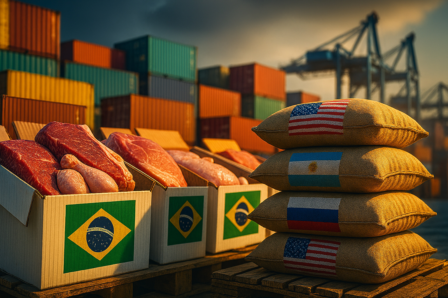 Brasil é líder global em proteína animal e exporta bilhões em carne, mas precisa importar cerca de 45% do trigo consumido internamente para abastecer o mercado, segundo dados da Secex