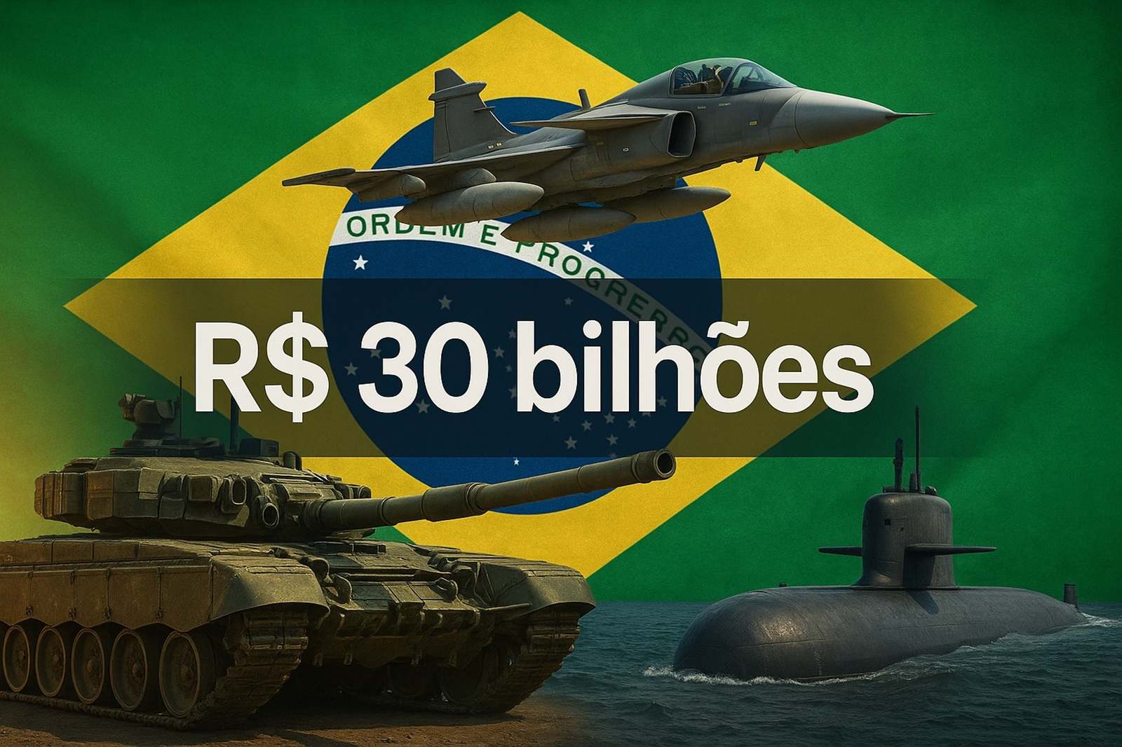 Planalto avalia exceção fiscal de R$ 30 bilhões para modernizar Forças Armadas e concluir Sisfron, Gripen e submarino nuclear até 2039.