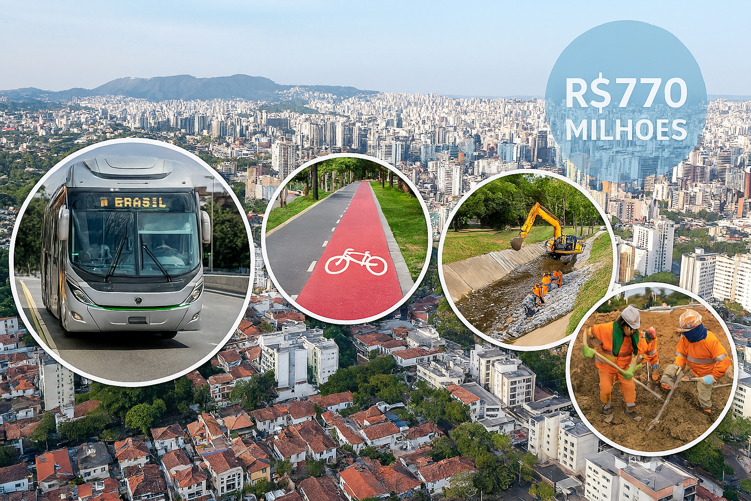 Governo Federal destina R$ 770 milhões para Belo Horizonte em pacote que inclui ônibus elétricos, ciclovias, drenagem de córregos e obras que impactam milhares de mineiros