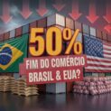 Brasil cogita Lei da Reciprocidade após tarifaço de 50% dos EUA, enquanto indústria avalia até 15 meses sem exportar.