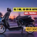 Scooter elétrica TUI POP tem motor 1000W, até 60 km de autonomia, freios a disco e custa R$ 7,3 mil no Brasil. (Imagem: ilustrativa)