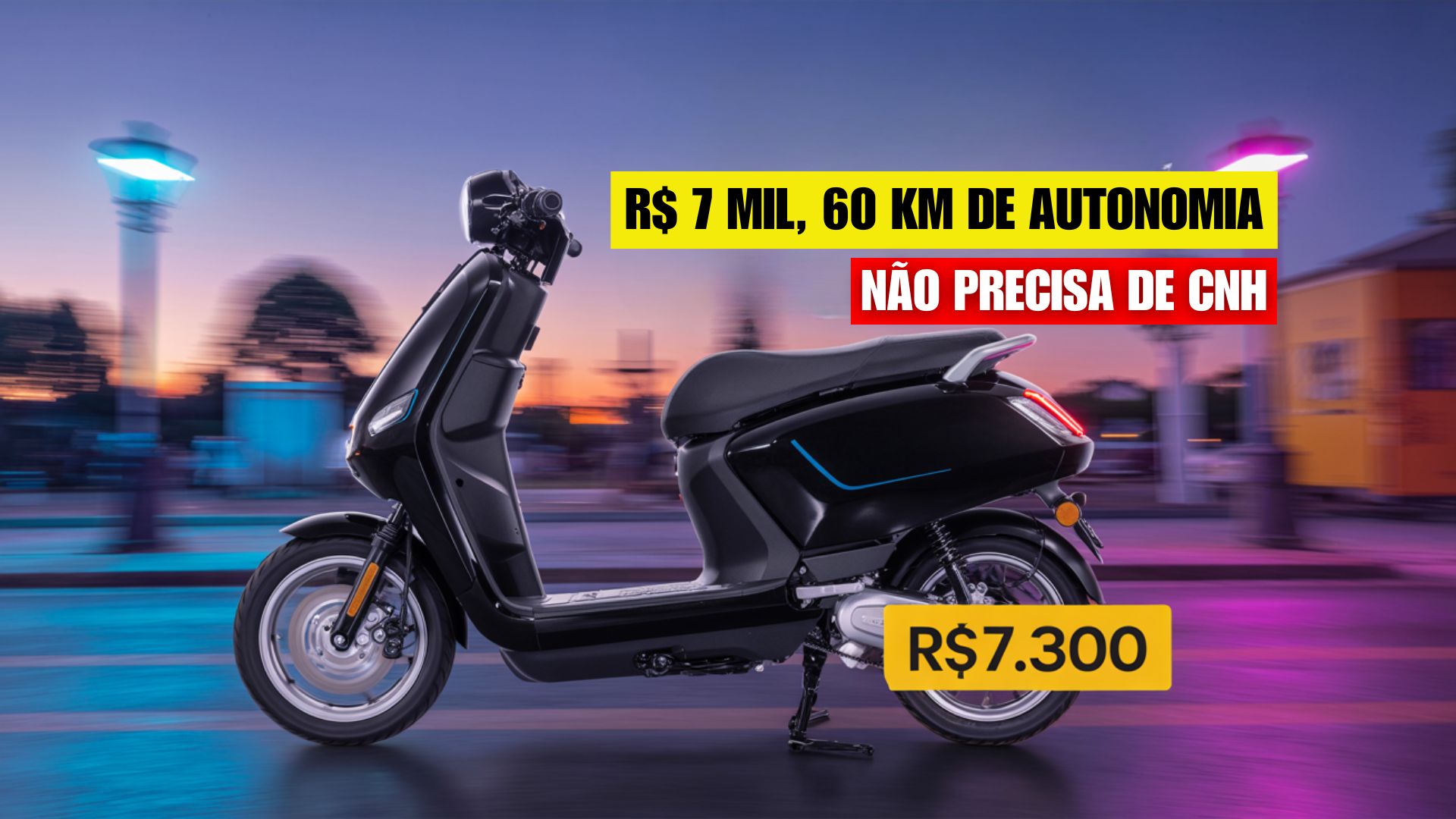 Scooter elétrica TUI POP tem motor 1000W, até 60 km de autonomia, freios a disco e custa R$ 7,3 mil no Brasil. (Imagem: ilustrativa)