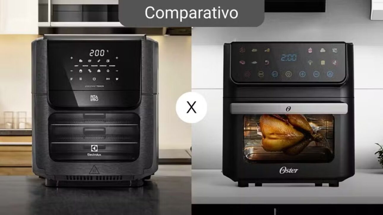 Comparativo entre air fryer Electrolux e Oster destaca design, inovação, preços, eficiência energética e pós-venda para ajudar na escolha.