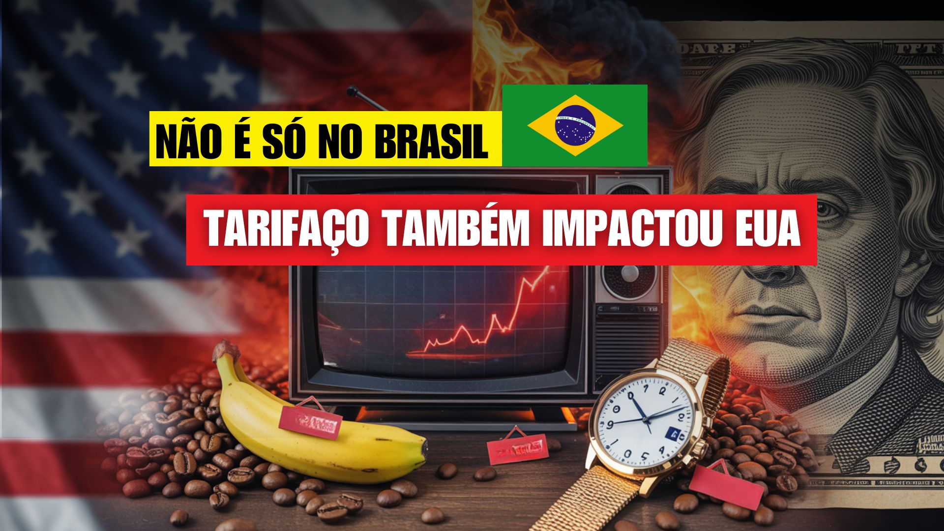 Inflação nos EUA dispara com novas tarifas de Trump, elevando preços de café, joias, bananas, TVs e brinquedos e pressionando famílias.