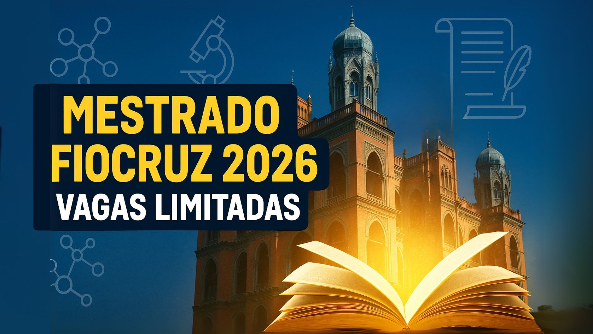 Mestrado gratuito da Fiocruz 2026 abre inscrições online com cotas e bolsas. Aulas no RJ e seleção remota em três etapas eliminatórias.