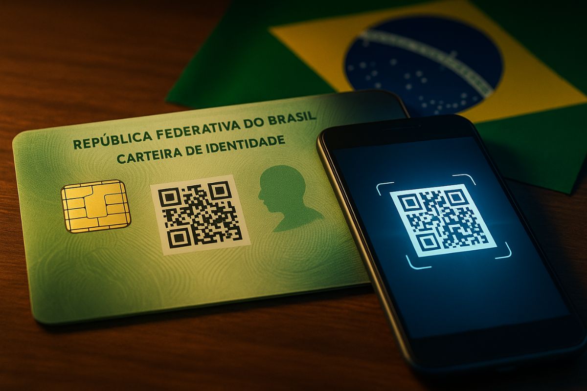 O novo RG (Carteira de Identidade Nacional) unifica CPF, CNH, SUS e outros dados em um só documento, com chip e QR Code para mais segurança. Obrigatório só em 2032, mas já disponível em todo o Brasil.