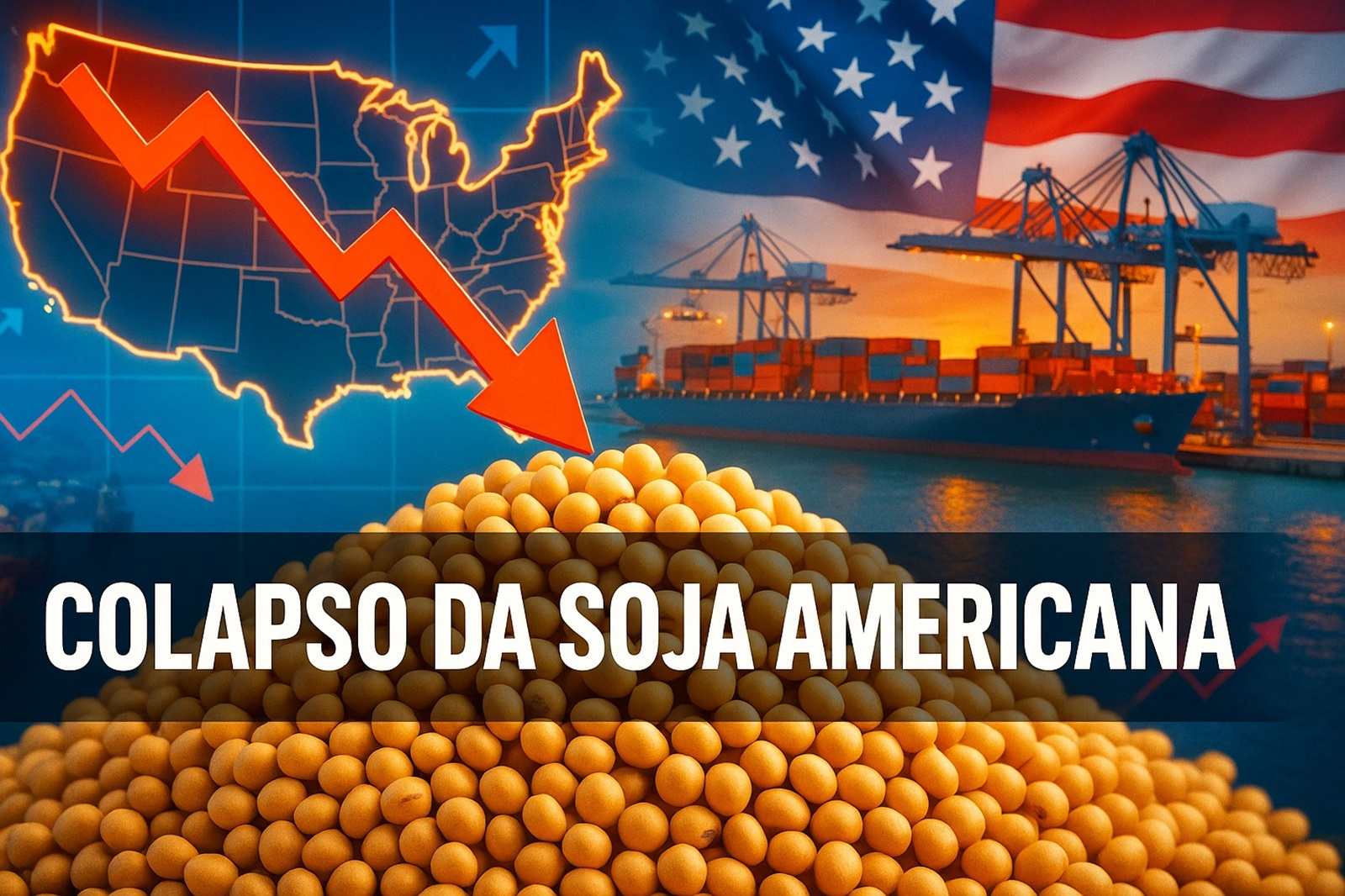 Sem compras da China, soja dos EUA encalha, perdas passam de bilhões e agricultores enfrentam risco de falência em meio a preços em queda.