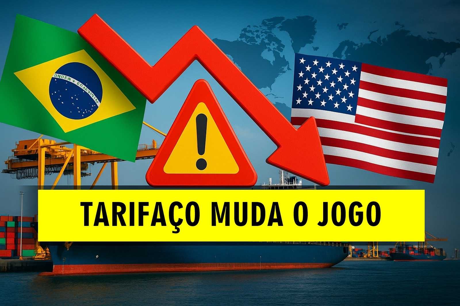 Tarifaço de Trump já pesa: exportações do Brasil para EUA despencam