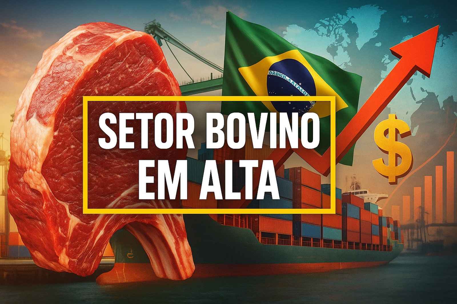 Exportações de carne bovina crescem em agosto de 2025: 268,5 mil toneladas embarcadas, alta de 23,5% e faturamento recorde de US$ 1,5 bilhão.