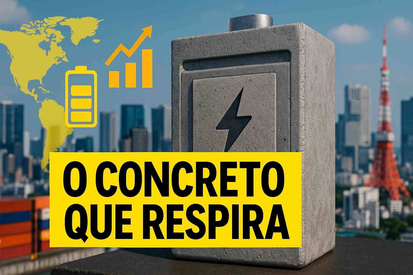 Pesquisadores criam cimento vivo que armazena eletricidade, suporta ambientes extremos e pode transformar prédios em baterias sustentáveis