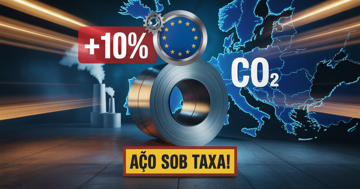 CBAM eleva em 10,76% o preço do aço brasileiro na UE; entenda impacto em Gerdau, Usiminas, CSN, prazos e investimentos estratégicos até 2026.(Imagem: Reprodução/IA)