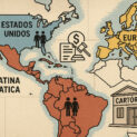 Mapa comparativo sobre regras de herança para cônjuges em diferentes países.
