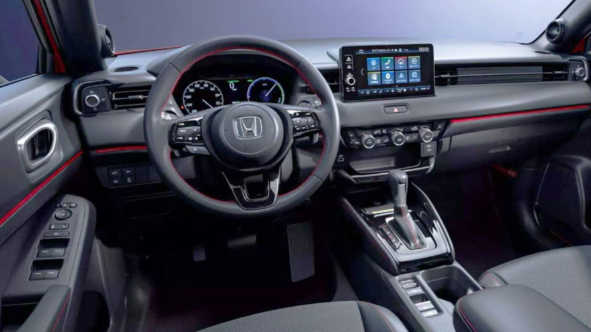 Honda HR-V RS Hybrid vermelho com rodas de 18 polegadas e design esportivo.