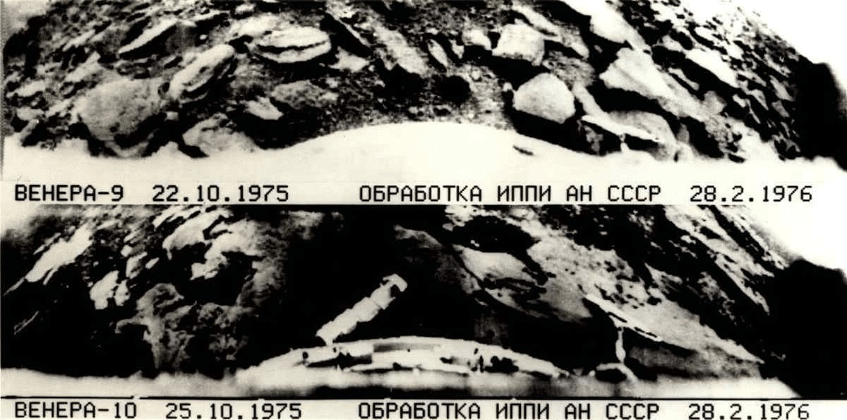Fotografias da superfície das naves espaciais soviéticas Venera 9 e 10. (Fonte da imagem representativa: NASA | Venera 10)
