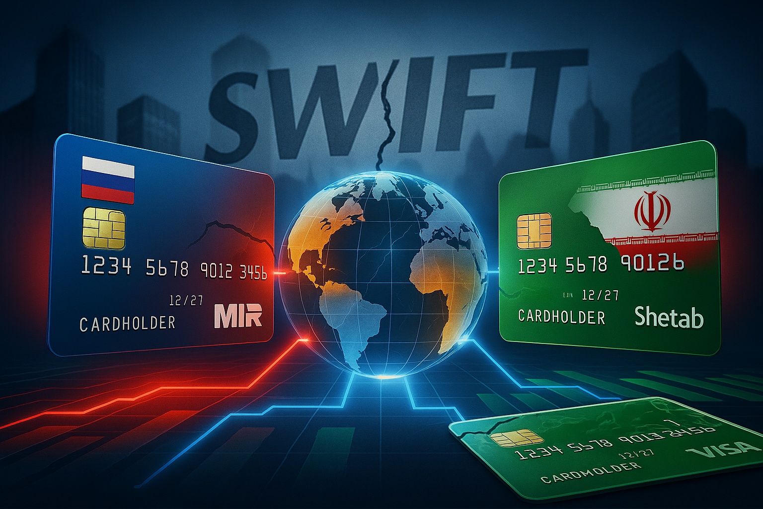 Irã e Rússia rompem de vez com o sistema financeiro ocidental: criam rede paralela ao SWIFT, liberam cartões Mir e Shetab e desafiam sanções dos EUA e da Europa